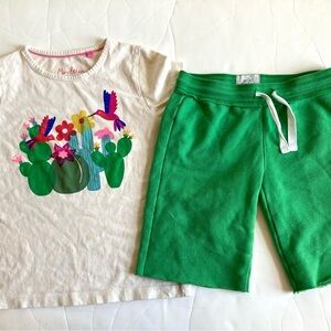 Mini boden 9 10 cactus desert tee green sweater shirts set VGUC
